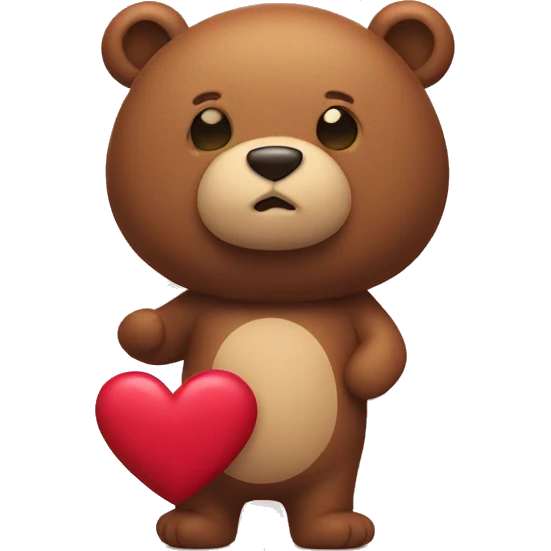 Heart with bear emoji