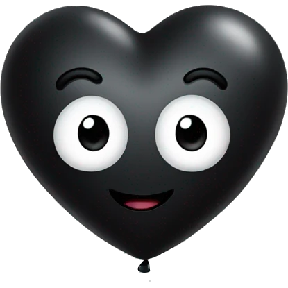 Heart shaped black balloon emoji