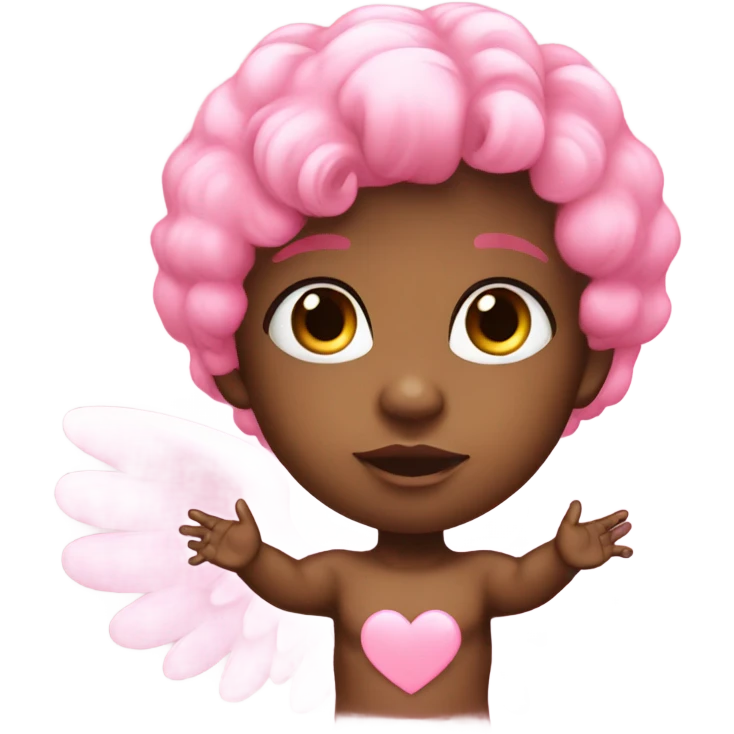 Black baby angel pink cupid emoji