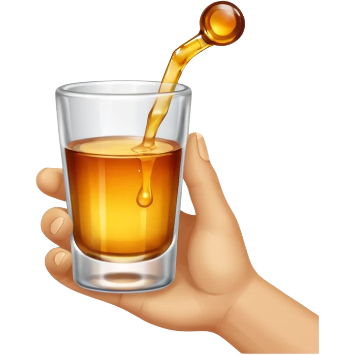 a hand holding a small shot glass emoji