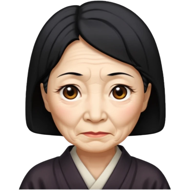 old japanese women with black hair emoji