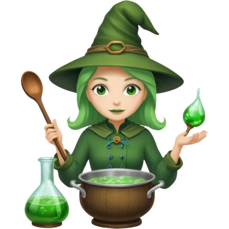 green witch cooking potion emoji