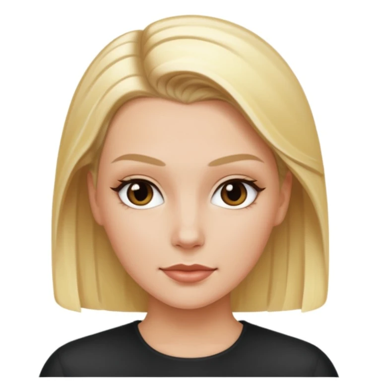 White girl with slick back hair and blonde highlights  emoji
