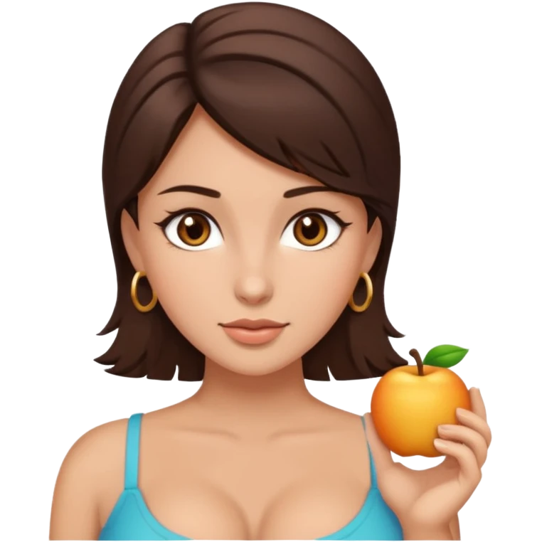 Tan brunette with brown eyes and big boobs emoji