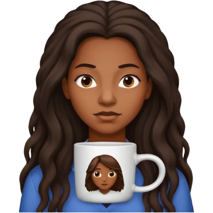Long haired black Woman on a mug shot emoji