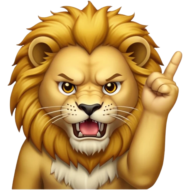 lion showing middle finger emoji