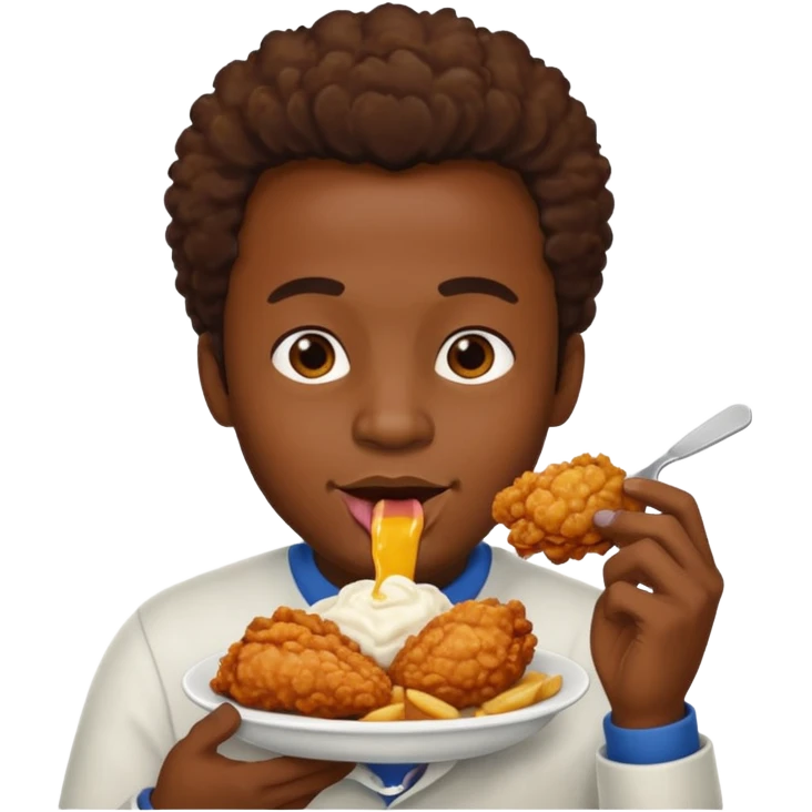 Black guy eating fried chicken  emoji