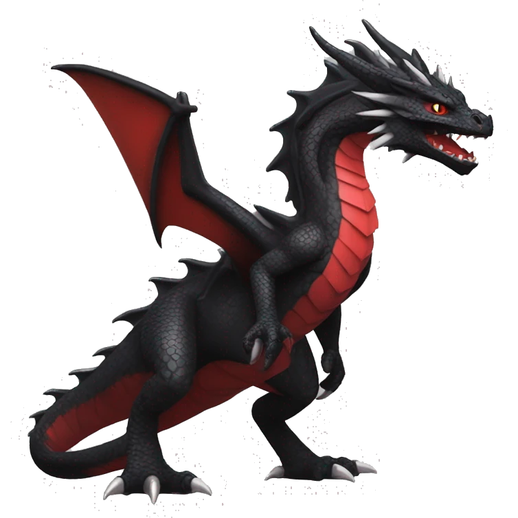 cool edgy black and red Dark-type nargacuga dragon Pokémon full body emoji