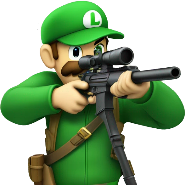 Luigi with a sniper gun emoji