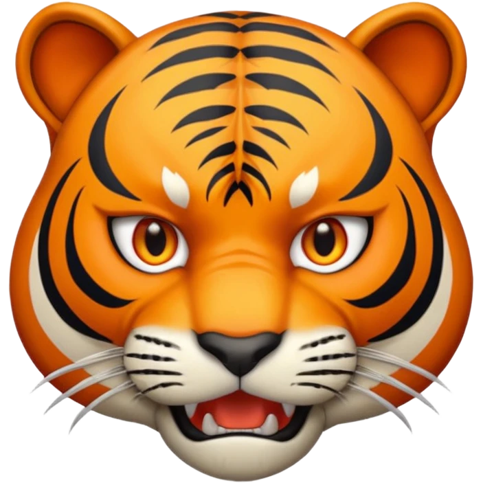 angry tiger with fangs, front face  emoji
