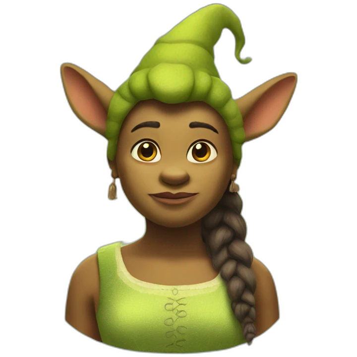 shrek with a bicorn in her head emoji