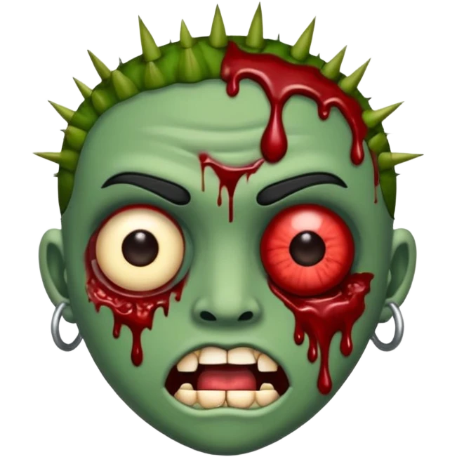Emoji de zombie fom piercing na sobrancelha  emoji