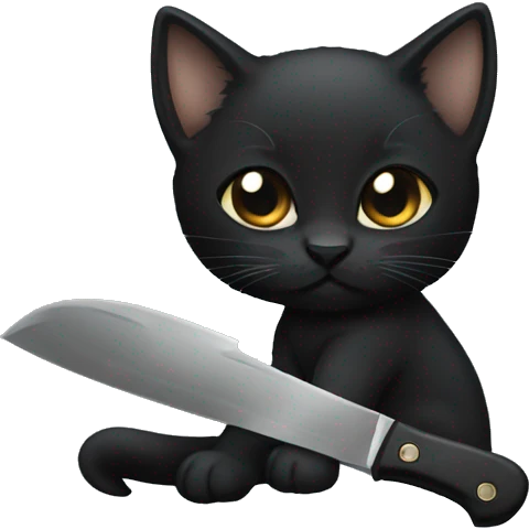 Black Knife Kitten emoji