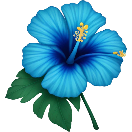 blue hibiscus flower with shades of blue  emoji