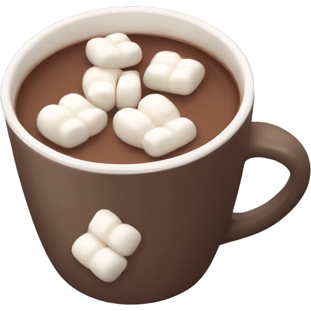 Cute Mug of hot chocolate with mini marshmallows emoji