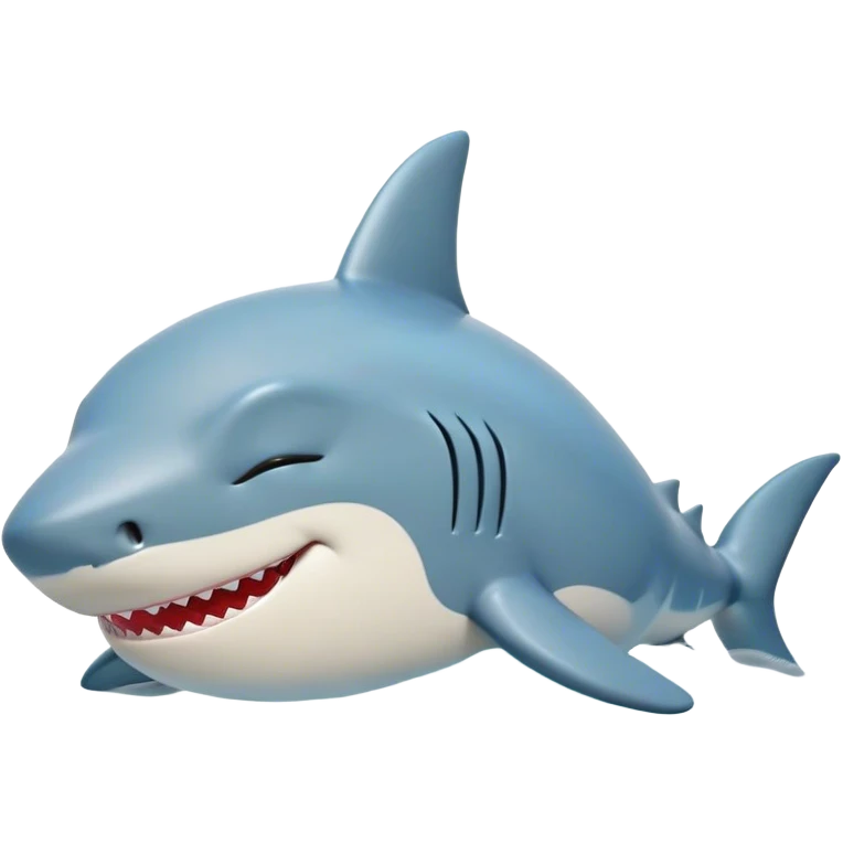 Meme-Worthy Cute Sleeping Shark Portrait Emoji, Head resting peacefully with a contented smile, showcasing a powerful, sleek build and a luxuriously soft streamlined body, eyes shut in a serene, restful drift, Simplified yet hilariously adorable features, highly detailed, glowing with a soft, drowsy light, high shine, relaxed and utterly lovable, stylized with an air of playful laziness, bright and heartwarming, soft glowing outline, capturing the essence of a comically sleepy shark, so meme‐worthy it feels like it could instantly become the next viral sensation of adorable oceanic slumber! emoji