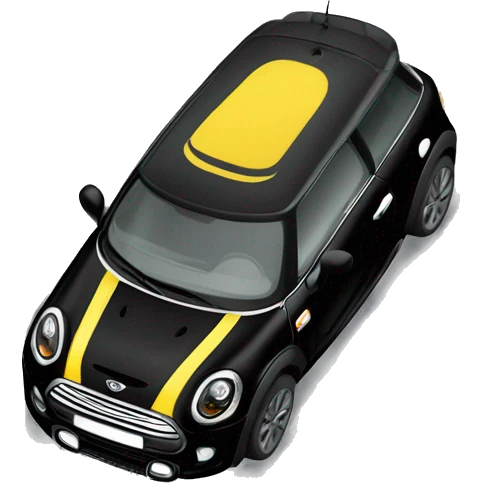 Black mini cooper f56 with yellow mirror  emoji