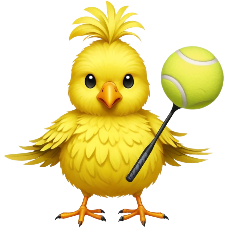 bird with a tennis ball torso emoji