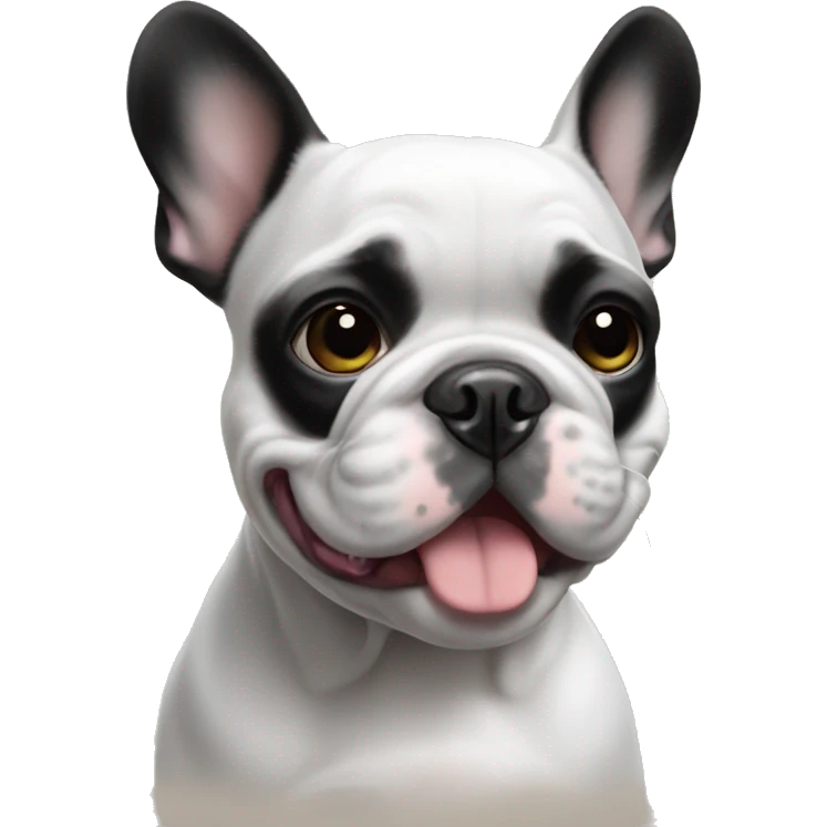 Black and white Frenchie emoji