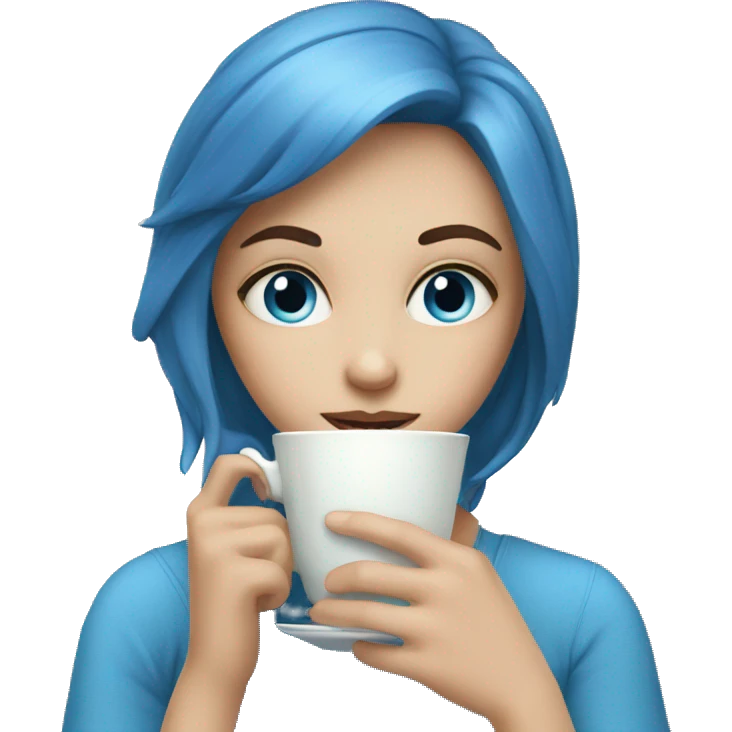 Blue eyed Girl sipping tea emoji