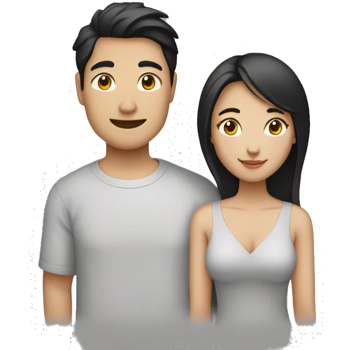 Un couple mixte donc un homme noir et une femme asiatique  emoji