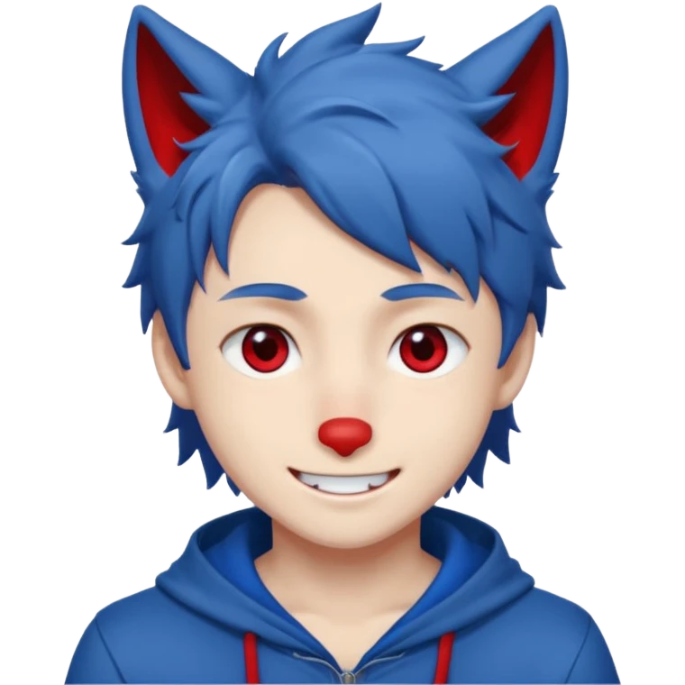 Wolf Anime Boy Red Smile emoji
