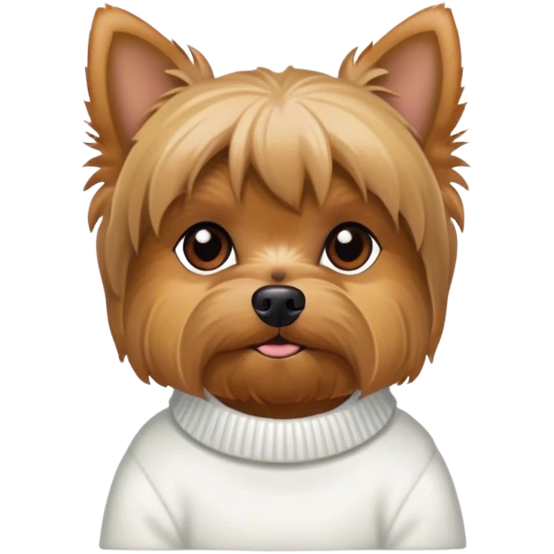 Yorkie wearing white sweater emoji