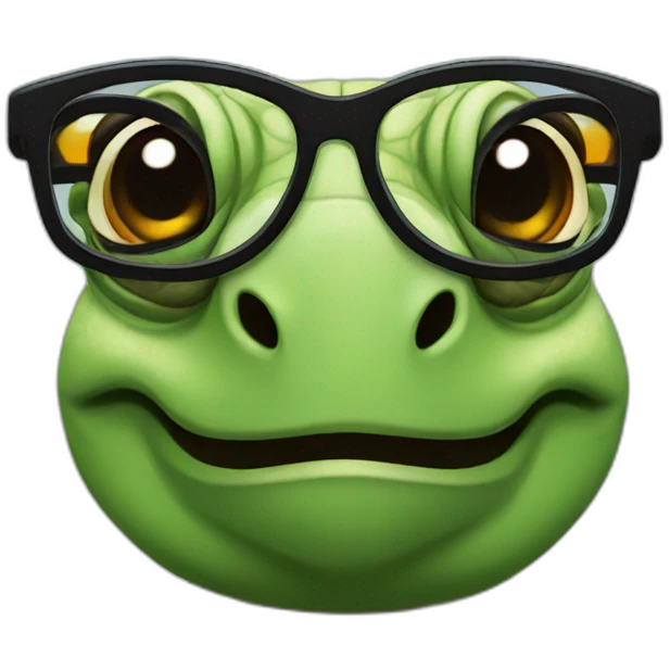 Turtle with glasses emoji