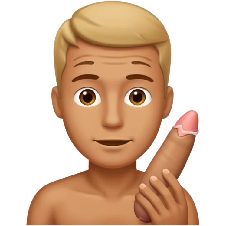 Penis with a man stroking it emoji