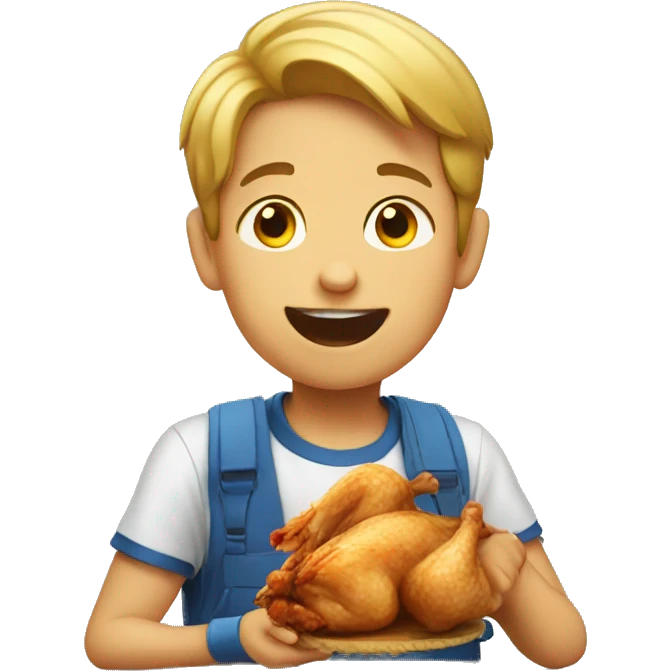 boy eating chicken  emoji
