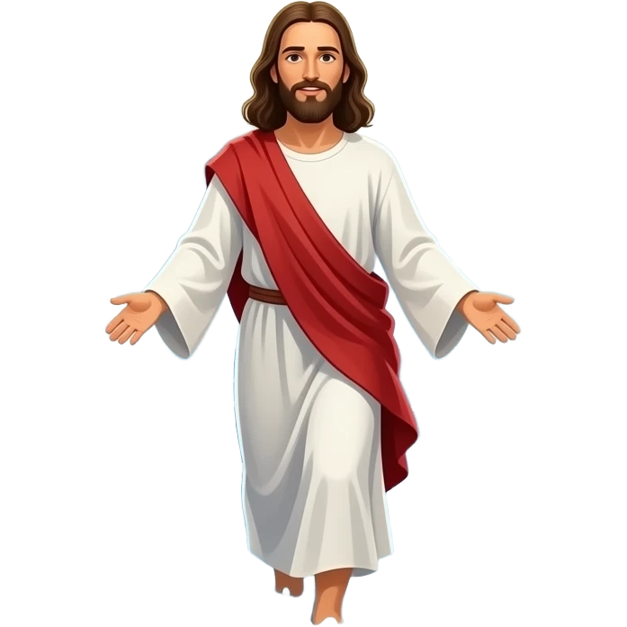 Jesus walking on water during a thunderstorm and crashing waves emoji