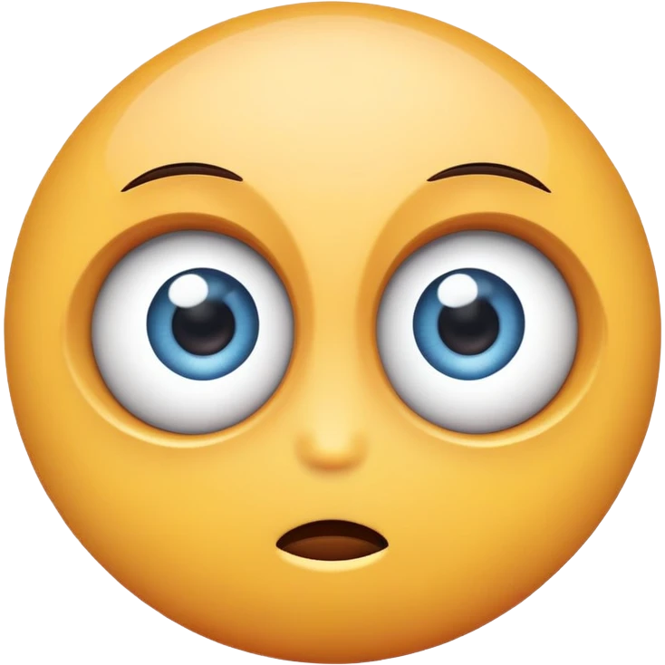 two eyes looking in different directions, separated, fun and cute emoji