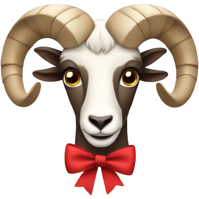 Ram wearing red bow emoji