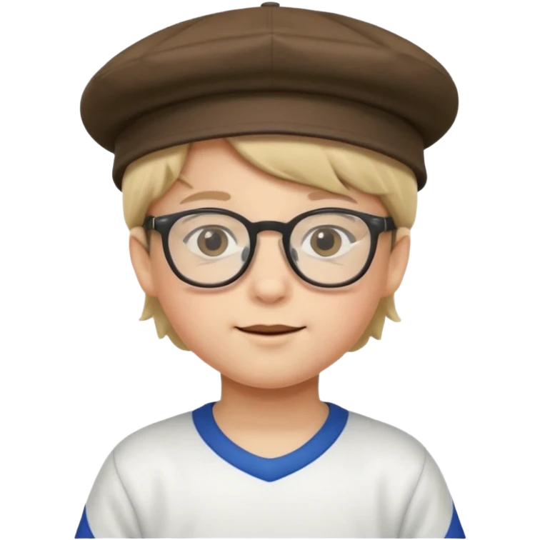 glasses child with hat and jersey emoji