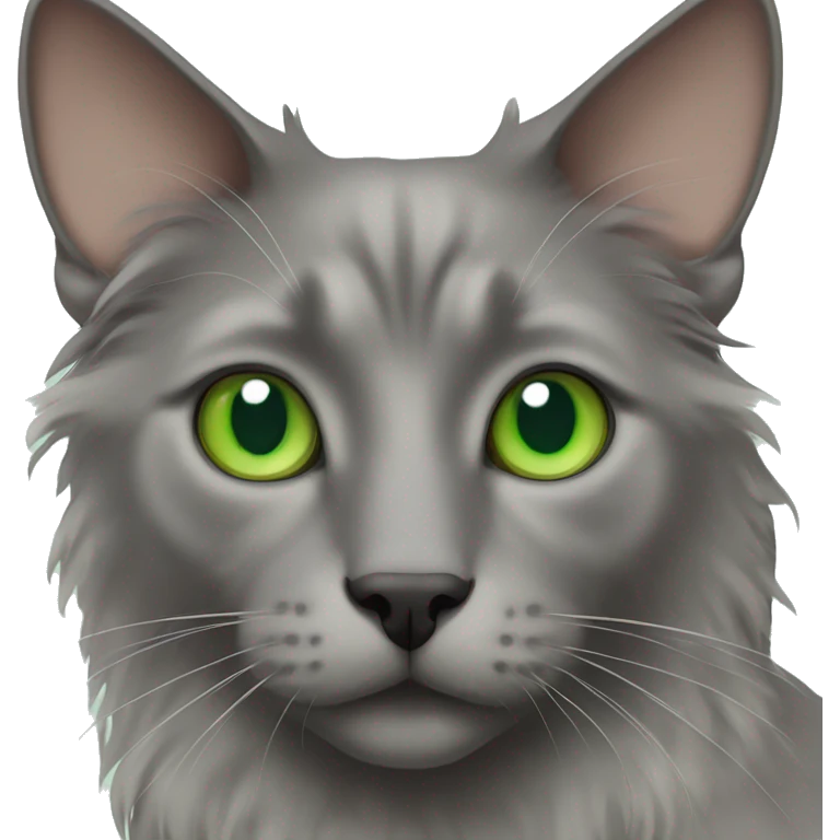 nebelung cat with green eyes emoji