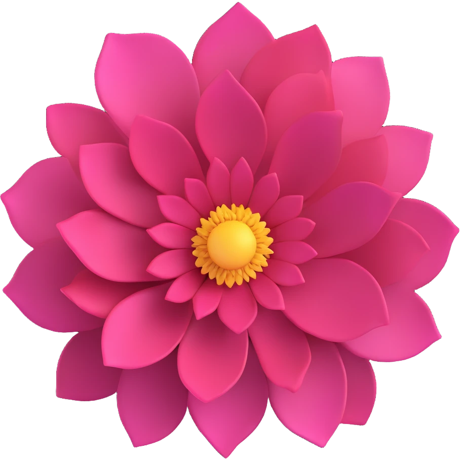 minimal 3D gothic flower with pink petals, simple and elegant emoji