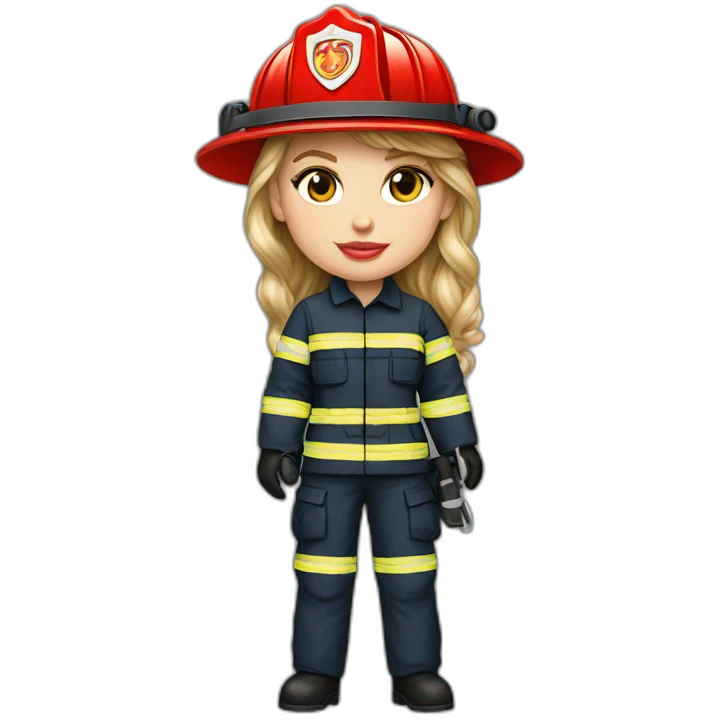 taylor swift as a fireman hyperrealistic emoji