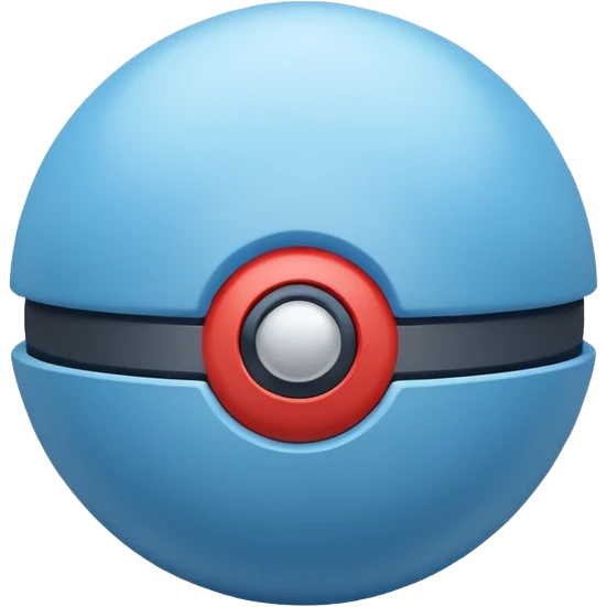 blue pokeball emoji, minimalistic emoji