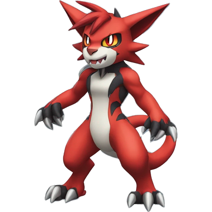 Edgy Cool Beautiful Guilmon-Torracat-Zoroark full body emoji