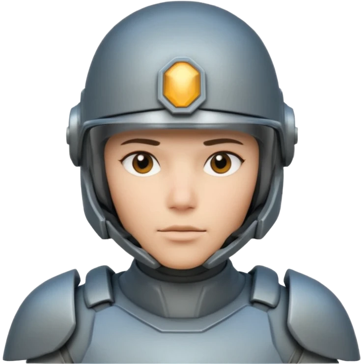 futuristic armored soldier portrait, head and shoulders only, helmet visor, sci-fi armor details, 3D cartoon, mobile game icon style, clean background, no text, no watermark

 emoji