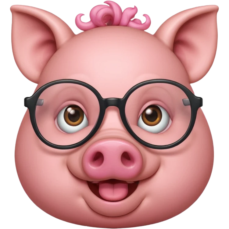 Pig wearing glasses emoji