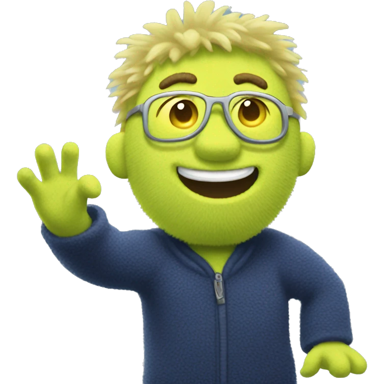 fuzzy pickles waving emoji