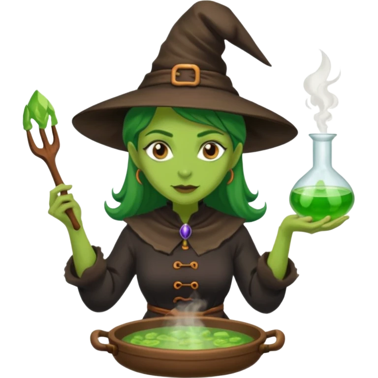 green witch cooking potion emoji