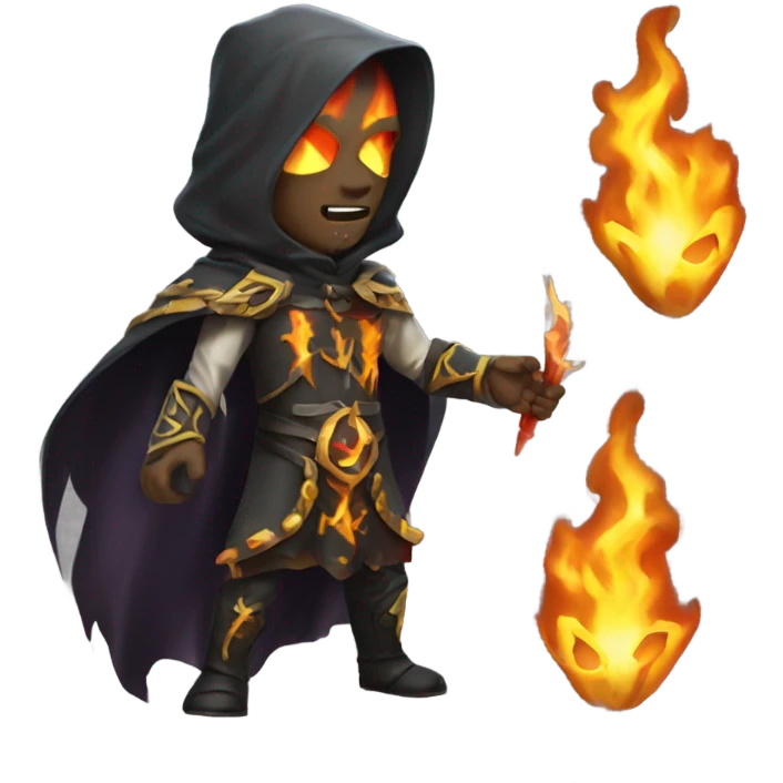 Fire and lightning necromancer emoji