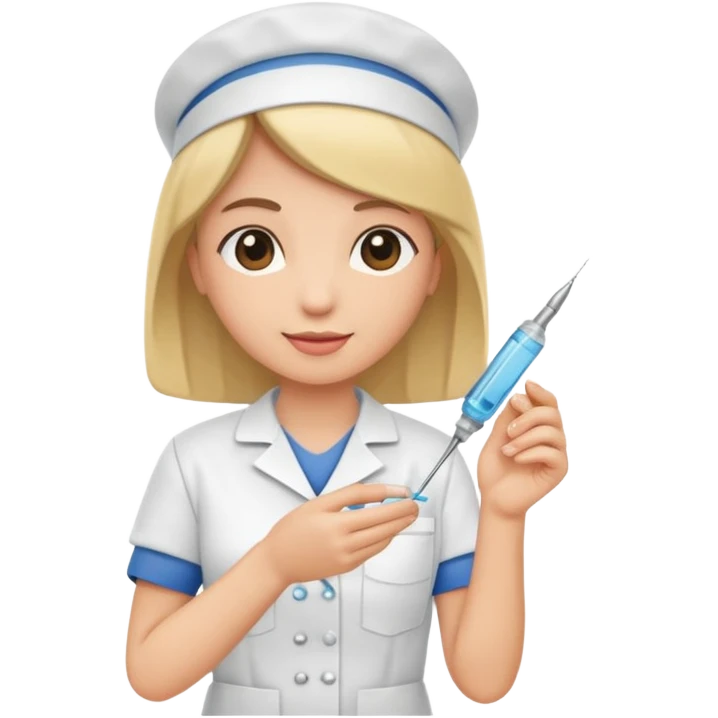 nurse holding vaccination needle emoji