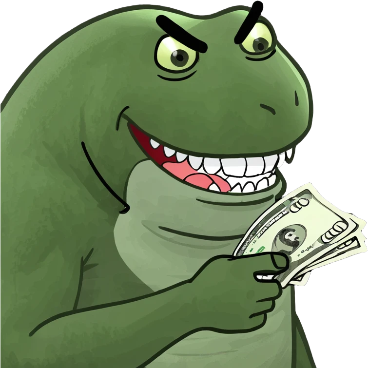 Volley ball looking tough with teeth showing with grills and holding gun on one hand and wad of cash in the other emoji
