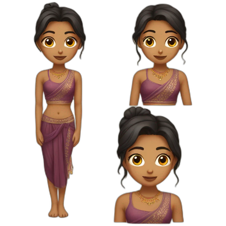 indian girl with crop top emoji