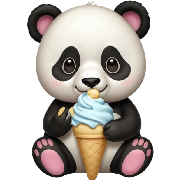 Panda eating ice cream  emoji