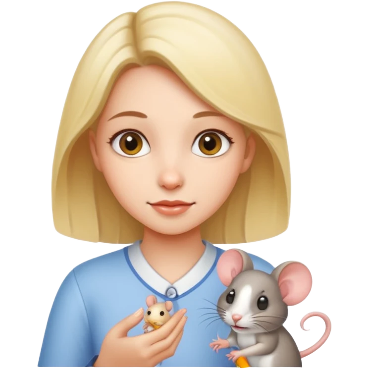 Girl with pet mice emoji