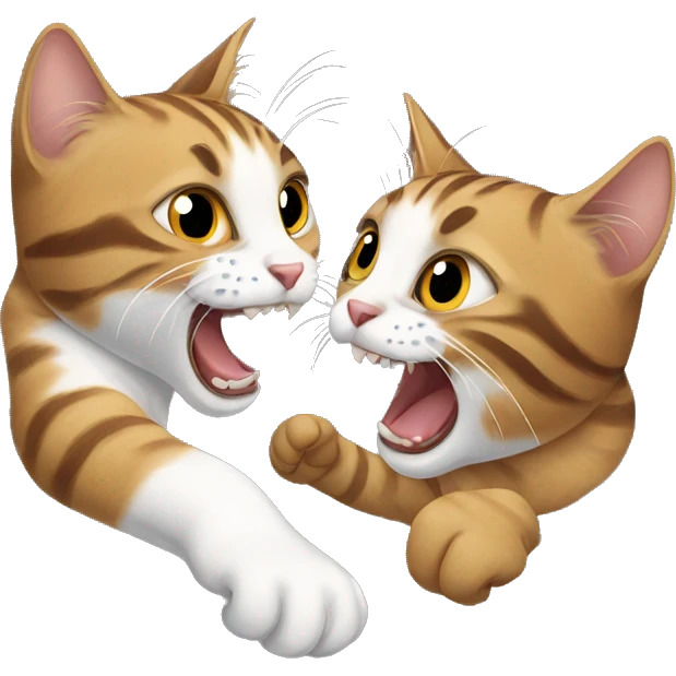 two tabby cats fighting emoji